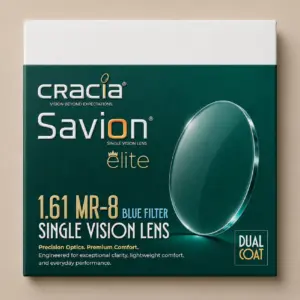 Cracia Savion Elite 1.61 MR-8 Blue Filter Single Vision Lens with Dual Coat
