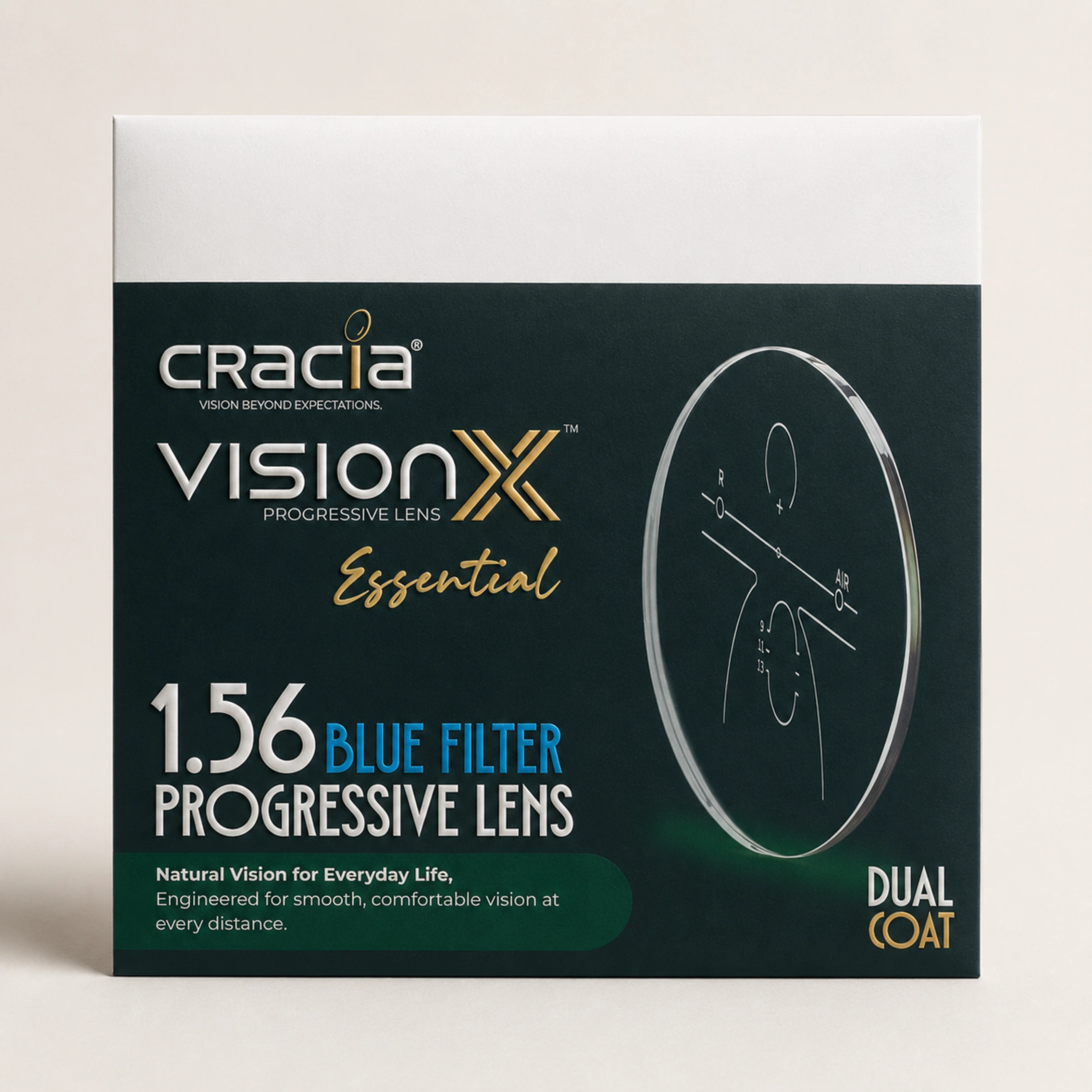 Cracia VisionX Essential 1.56 Blue Filter Progressive Lens