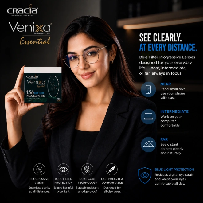 Cracia-Venixa® ( Essential ) 1.56 Blue Filter Progressive Lens - Image 4