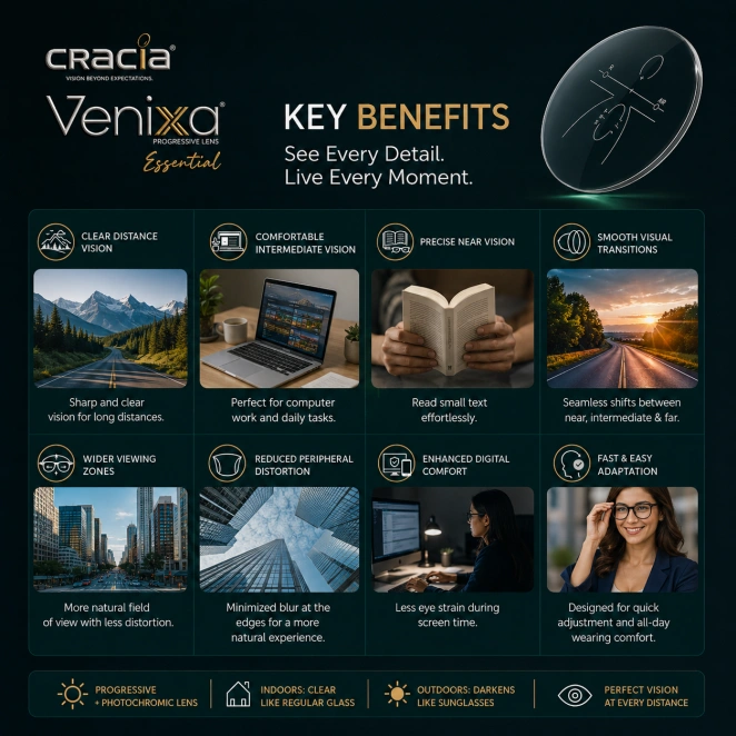 Cracia-Venixa® ( Essential ) 1.56 Blue Filter Progressive Lens - Image 5