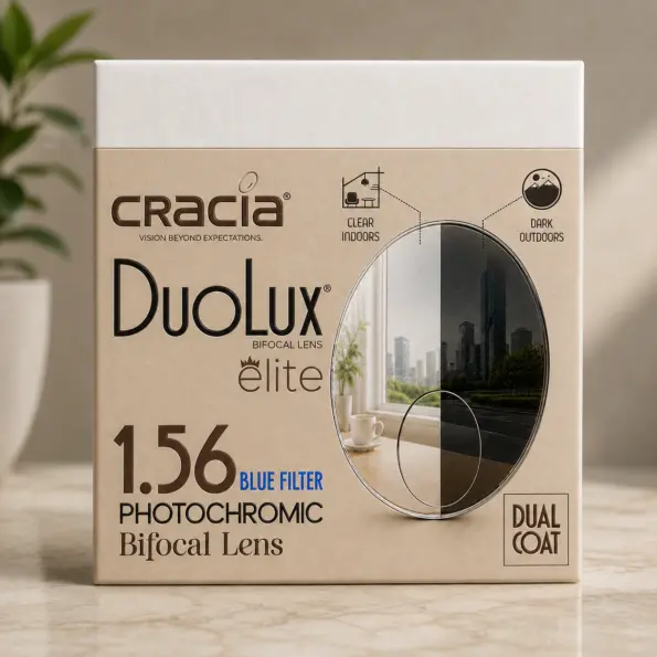 Cracia DuoLux Elite 1.56 Blue Filter Photochromic Bifocal Lens