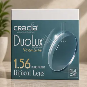 Cracia DuoLux Premium 1.56 Blue Filter Bifocal Lens | Dual Coat HD | Premium Vision Lens