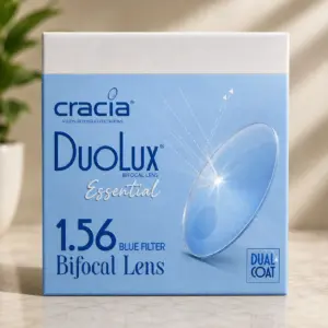 Cracia DuoLux Essential 1.56 Blue Filter Bifocal Lens | Dual Coat | Premium HD Vision Lens